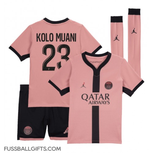 Paris Saint-Germain Randal Kolo Muani #23 Fußballbekleidung 3rd trikot Kinder 2024-25 Kurzarm (+ kurze hosen)